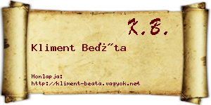 Kliment Beáta névjegykártya